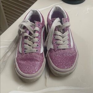 Vans Kids Pink Glitter Low-Top Sneakers